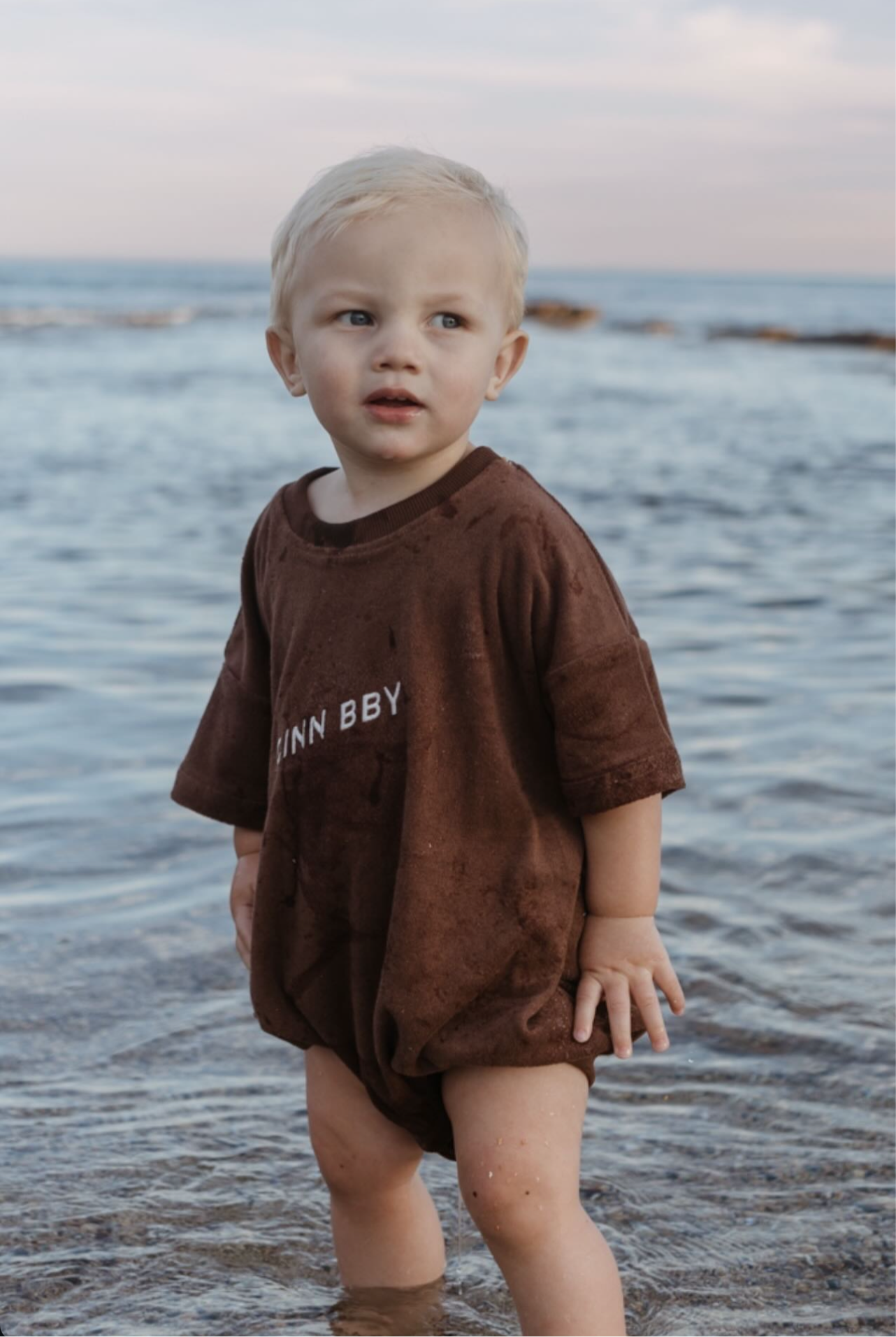 Terry Tshirt Romper - Dark Chocolate - CINNAMON BABY