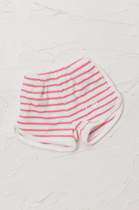 Terry Stripe Shorts - Pink