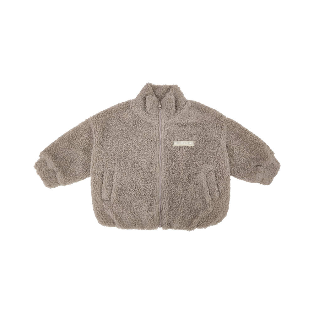 Kids Wooley Zip Jacket - Beige | Soll