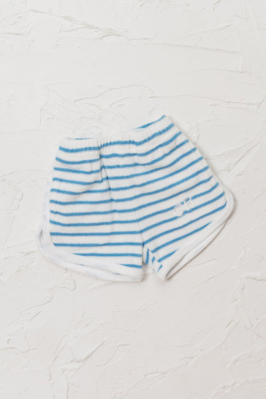 Terry Stripe Shorts - Blue