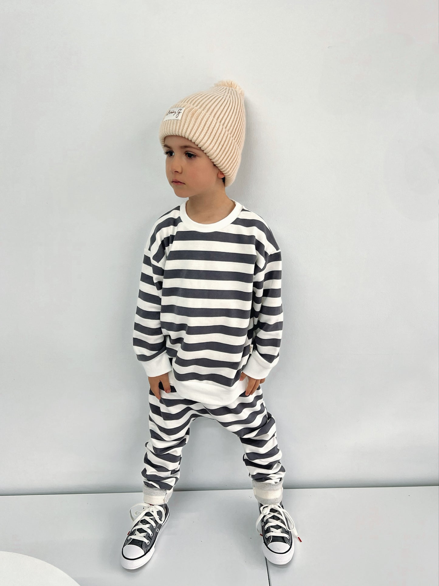 Sunny pant - Navy stripe | Bobby G Babywear