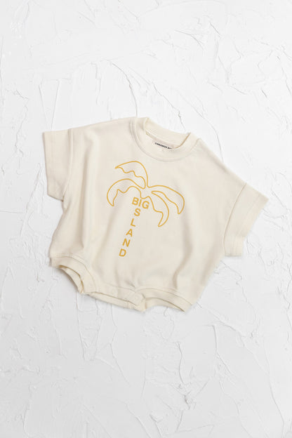 Big Island Tshirt Romper - Mustard - CINNAMON BABY