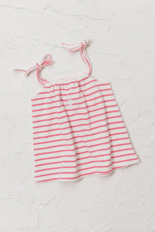 Terry Stripe Dress - Pink