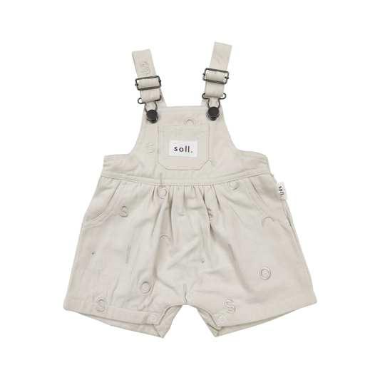 Kids Soll Pattern Overalls - Oat