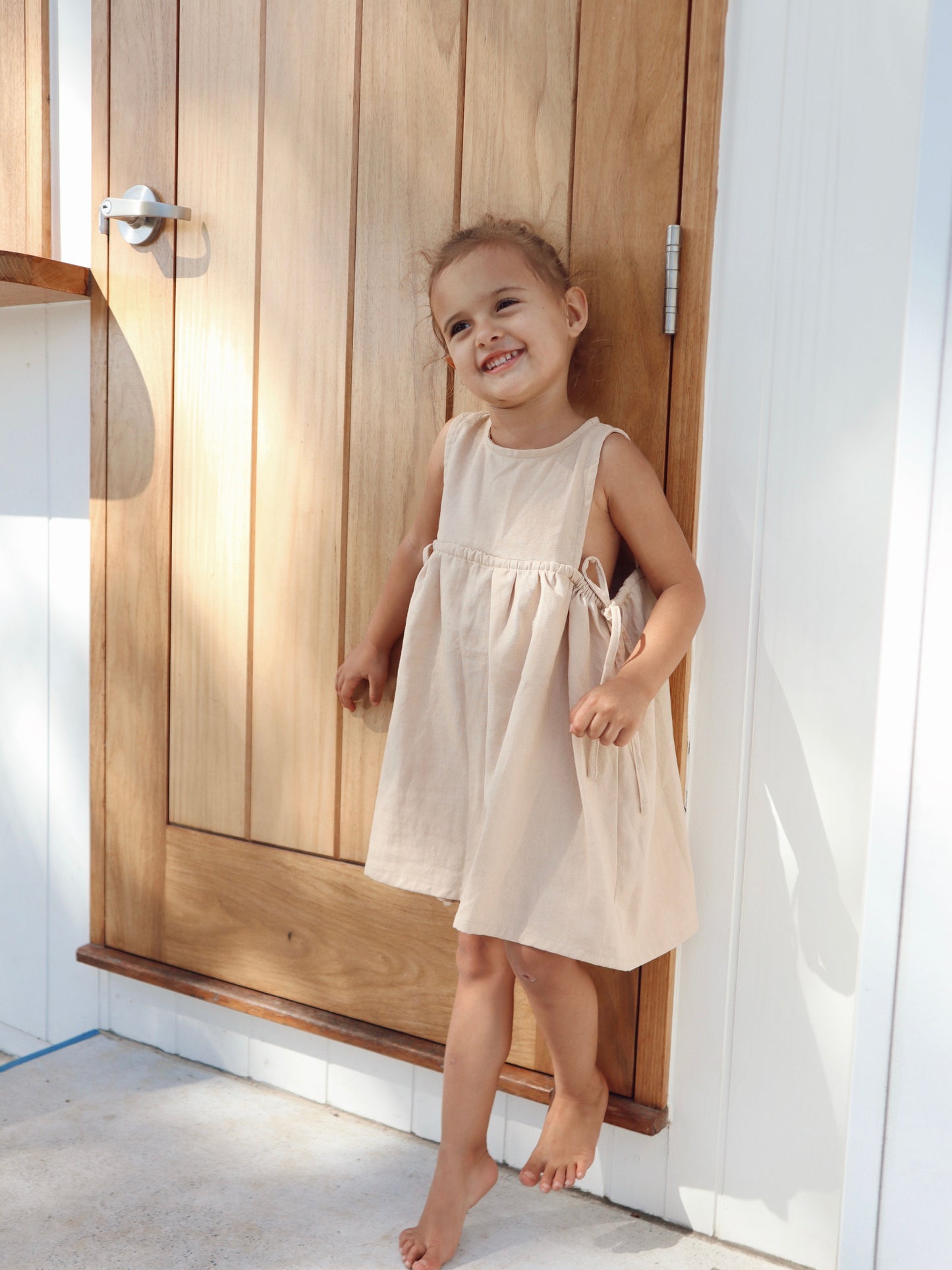 SOFIA DRESS | OATMEAL (KIDS) - ZIGGY LOU SPRING SUMMER 24