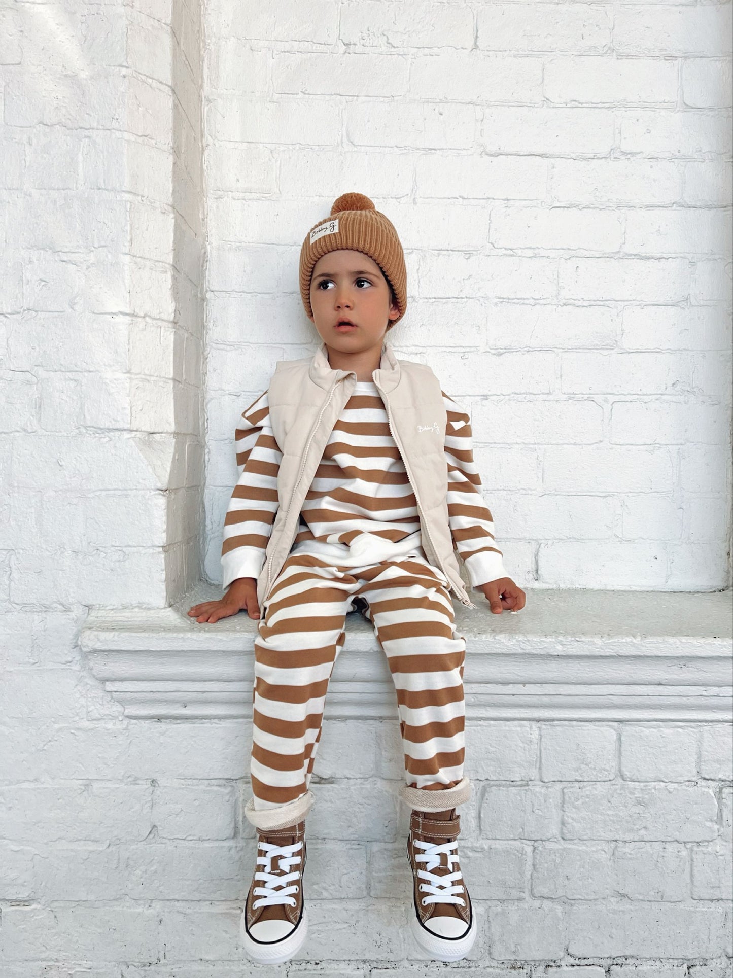 Sunny pant - Biscoff stripe | Bobby G Babywear