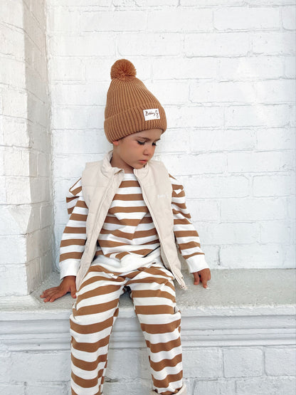 Sunny pant - Biscoff stripe | Bobby G Babywear