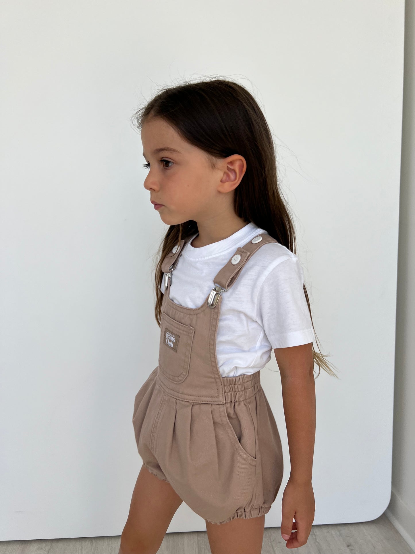 BOWIE BUBBLE ROMPER - LATTE BROWN | Twin Collective