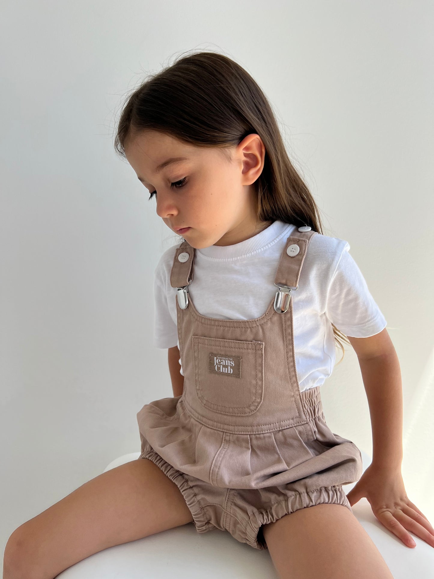 BOWIE BUBBLE ROMPER - LATTE BROWN | Twin Collective wyldeclothing