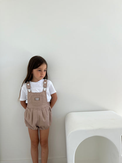 BOWIE BUBBLE ROMPER - LATTE BROWN | Twin Collective