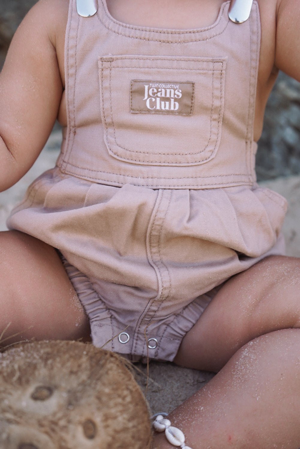 BOWIE BUBBLE ROMPER - LATTE BROWN | Twin Collective wyldeclothing