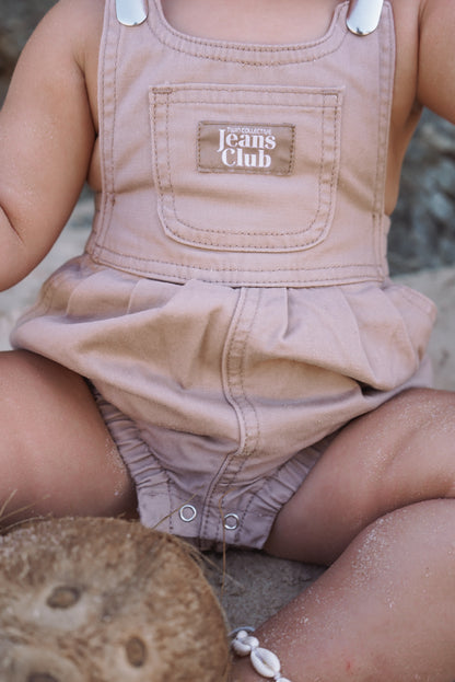 BOWIE BUBBLE ROMPER - LATTE BROWN | Twin Collective