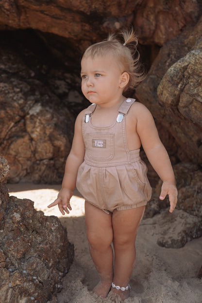 BOWIE BUBBLE ROMPER - LATTE BROWN | Twin Collective wyldeclothing