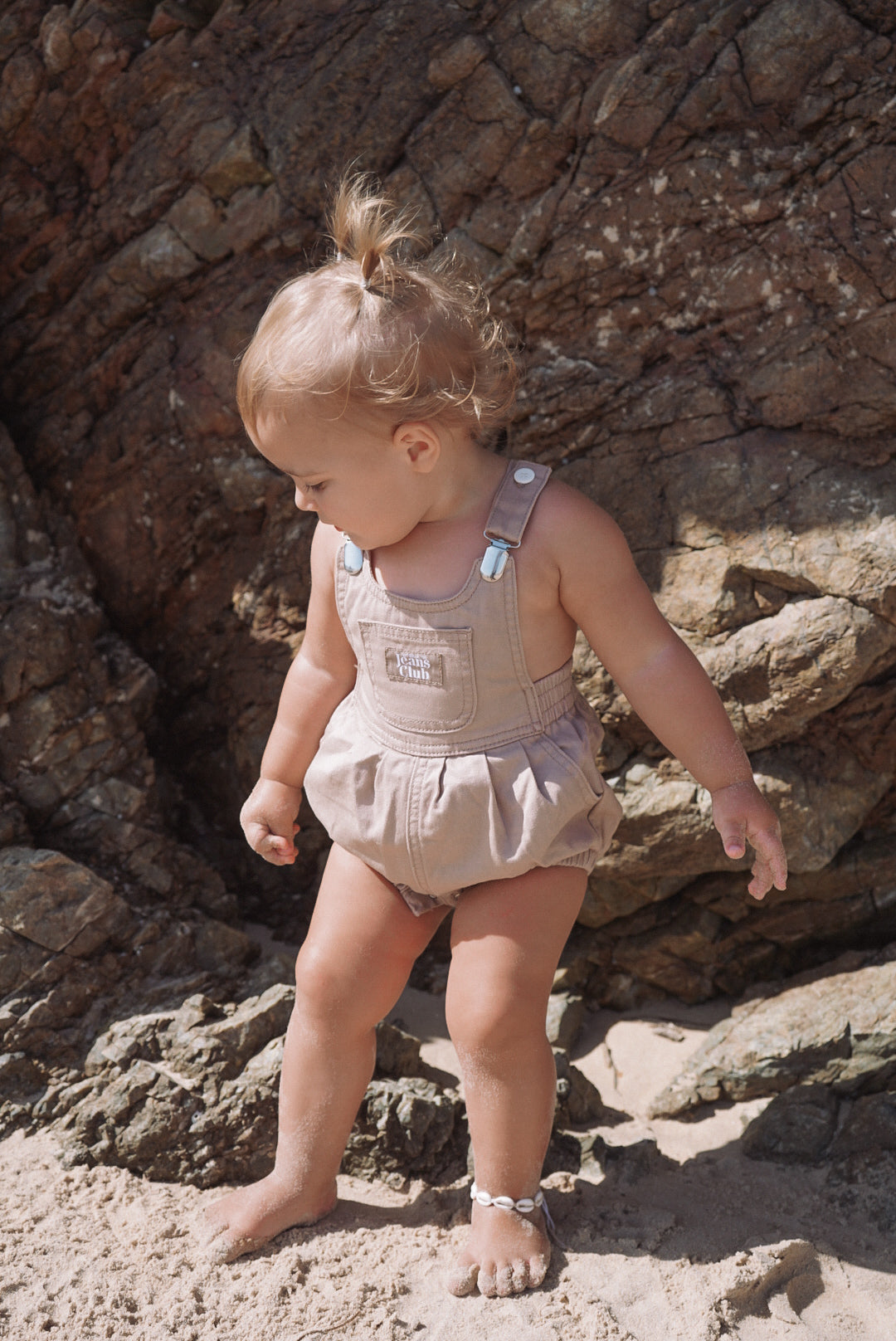 BOWIE BUBBLE ROMPER - LATTE BROWN | Twin Collective wyldeclothing