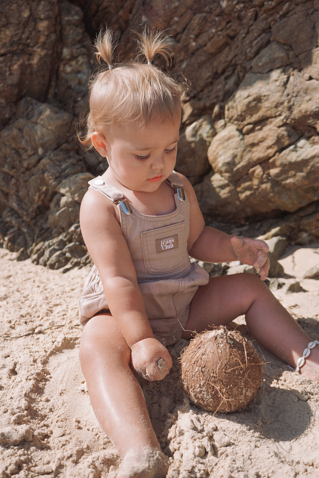 BOWIE BUBBLE ROMPER - LATTE BROWN | Twin Collective