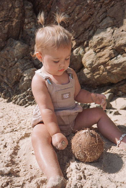 BOWIE BUBBLE ROMPER - LATTE BROWN | Twin Collective wyldeclothing