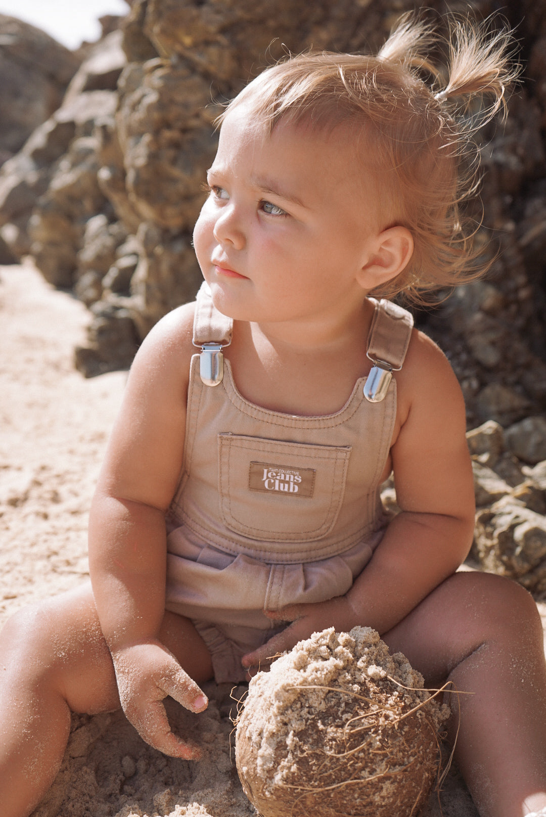 BOWIE BUBBLE ROMPER - LATTE BROWN | Twin Collective wyldeclothing