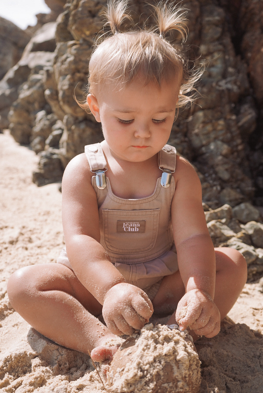 BOWIE BUBBLE ROMPER - LATTE BROWN | Twin Collective wyldeclothing