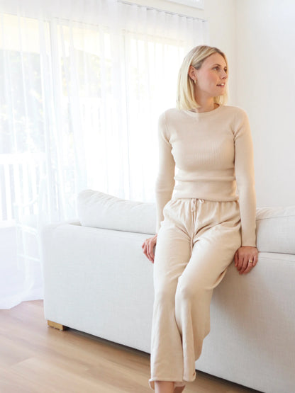 RIBBED TOP | BEIGE (WOMEN'S)