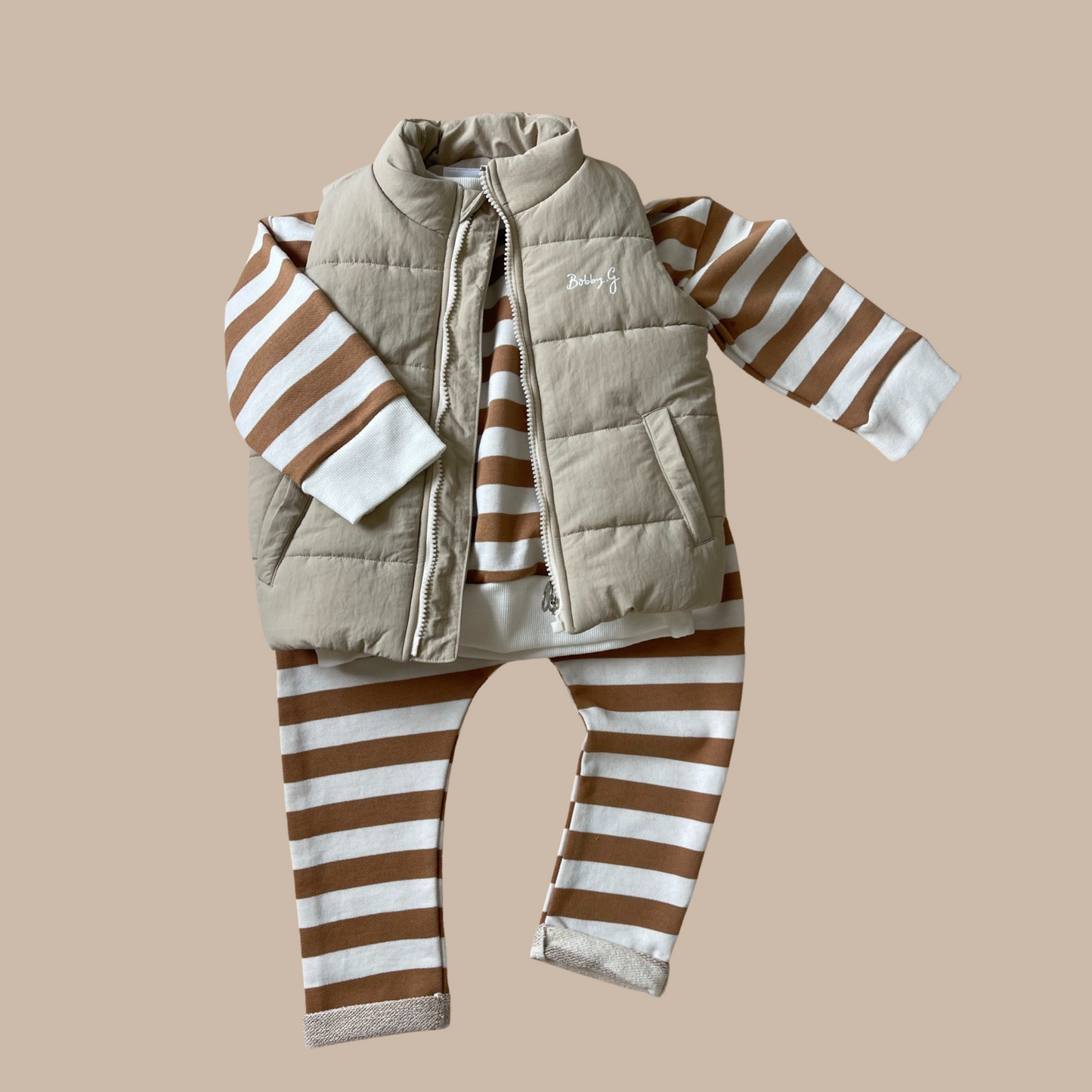 Sunny pant - Biscoff stripe | Bobby G Babywear