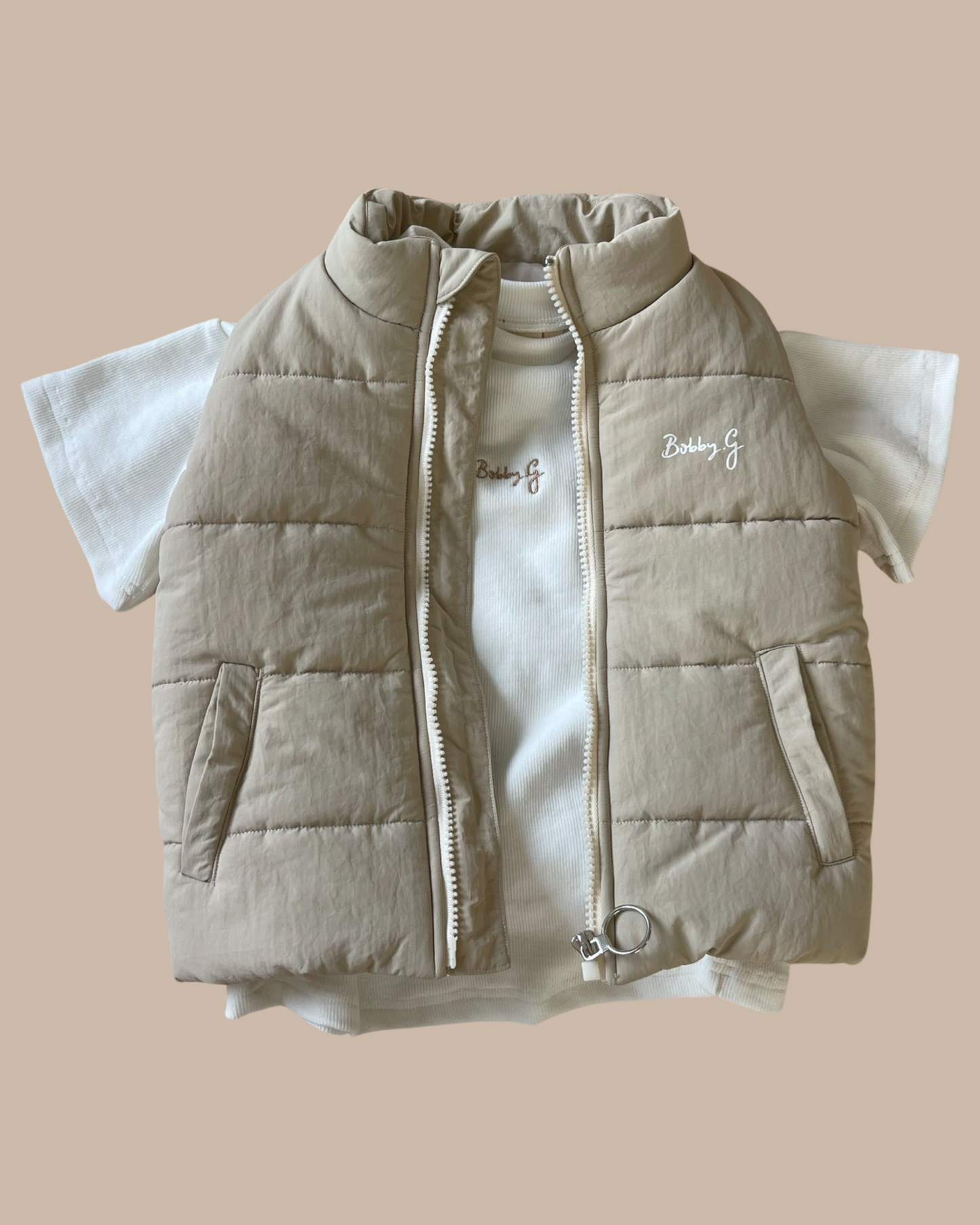 Ari Puffer vest - Eggshell | Bobby G Baby Wear Bobby G