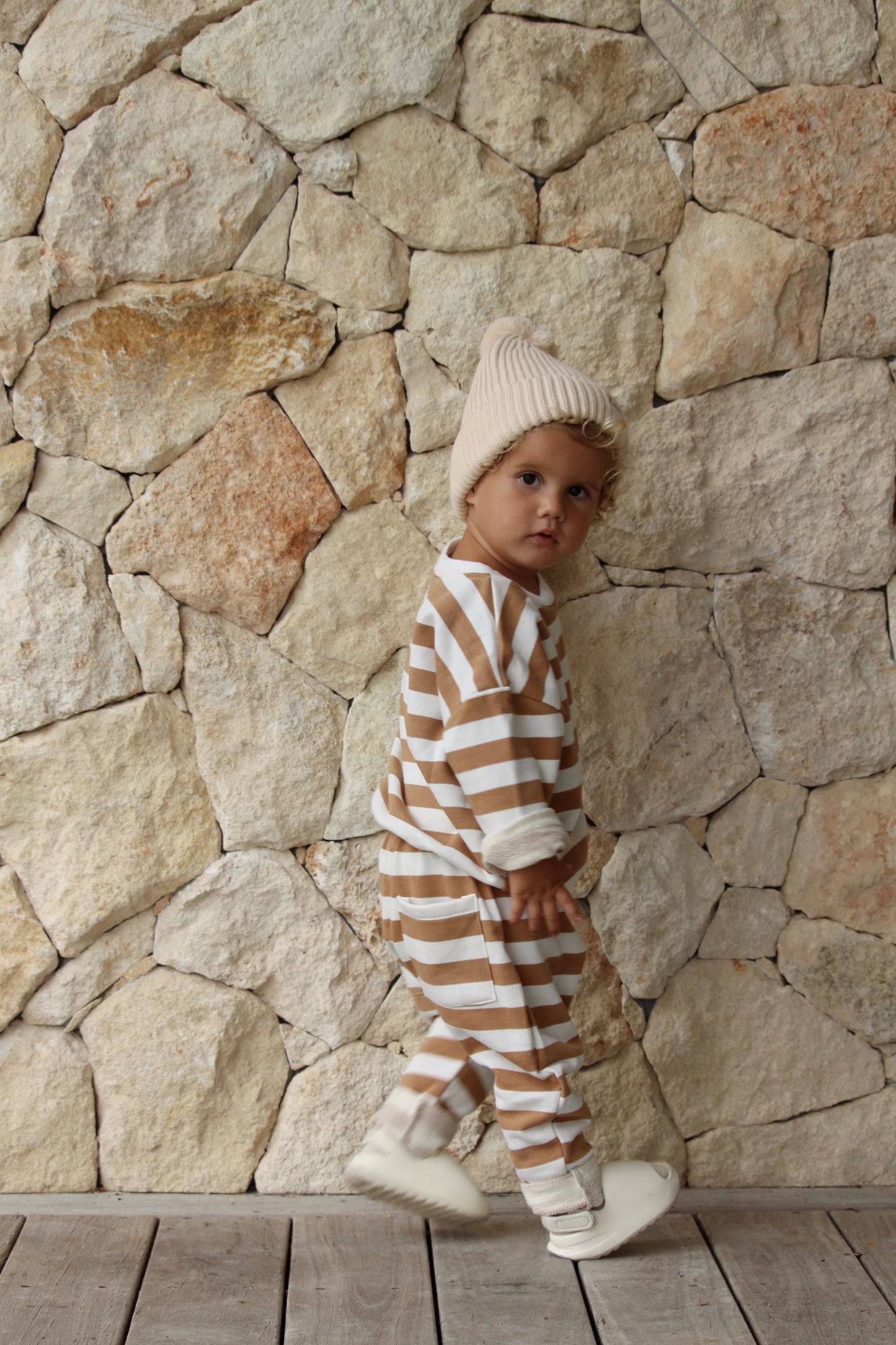 Sunny pant - Biscoff stripe | Bobby G Babywear