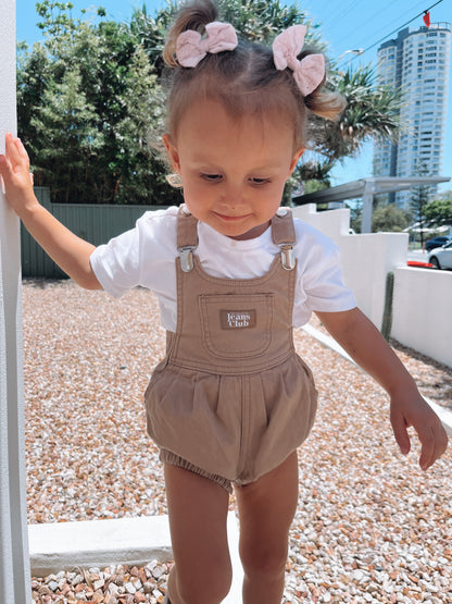 BOWIE BUBBLE ROMPER - LATTE BROWN | Twin Collective wyldeclothing