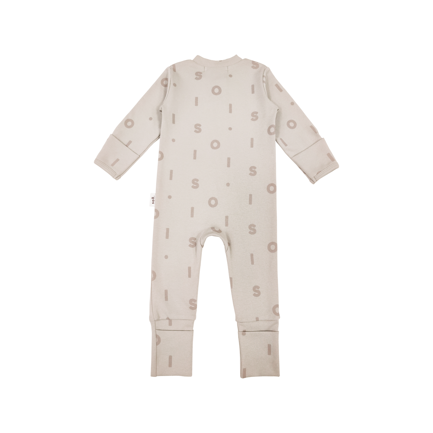 Soll Pattern Zip Bodysuit  - Beige