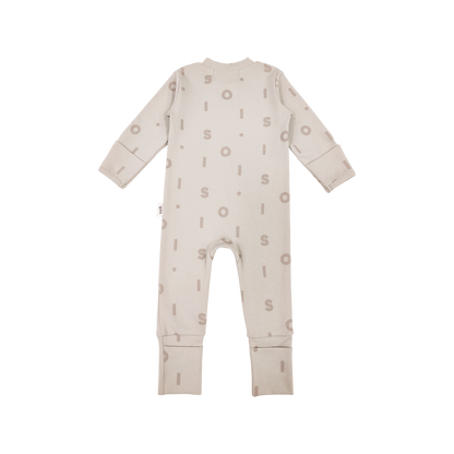 Soll Pattern Zip Bodysuit  - Beige