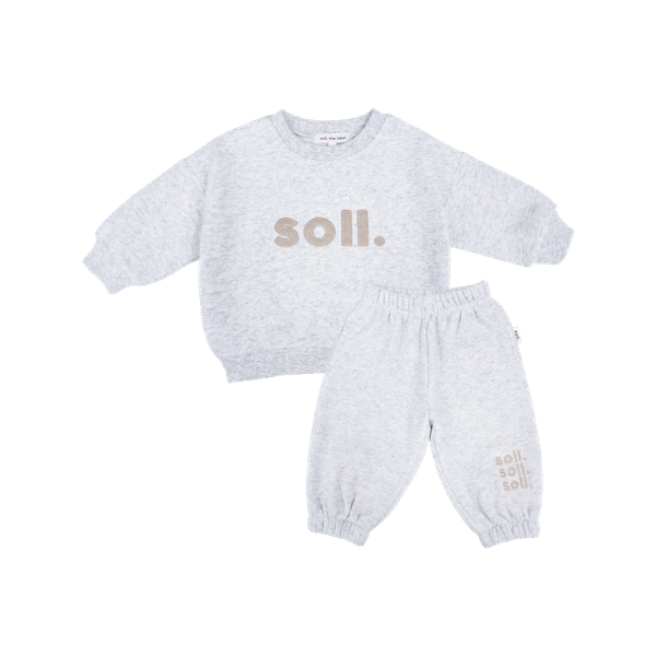 Kids Soll Fleece Set - Grey/Beige