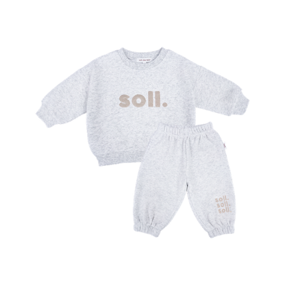 Kids Soll Fleece Set - Grey/Beige