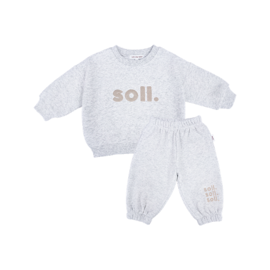 Kids Soll Fleece Set - Grey/Beige