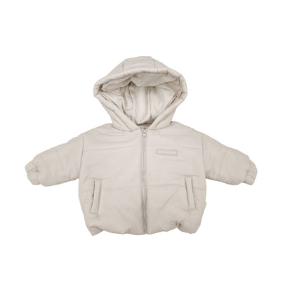 Kids Hooded Puffer Jacket - Beige | Soll