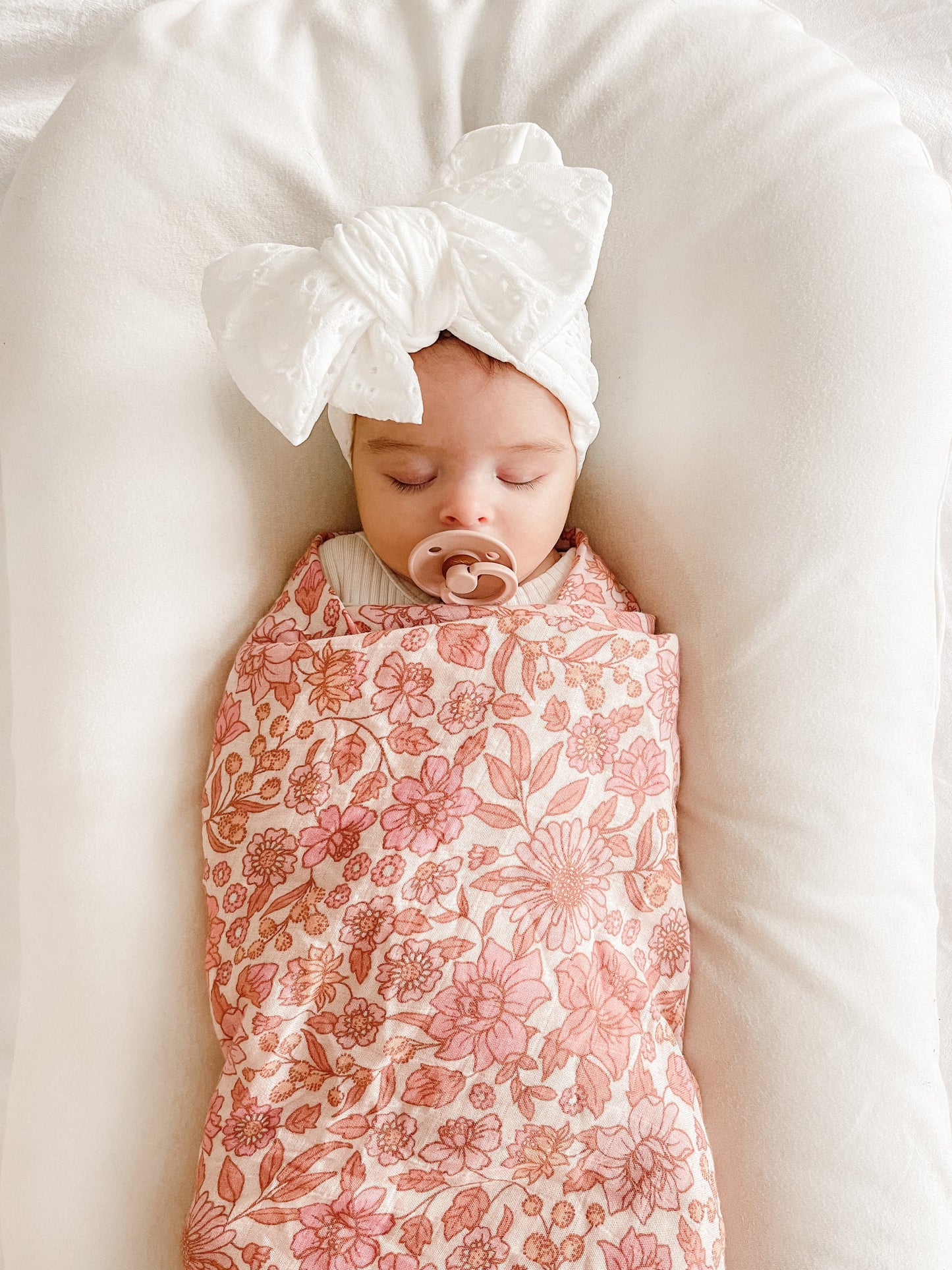 Little and Fern - Bambi Eyelet Oversized Topknot | White wyldeclothing