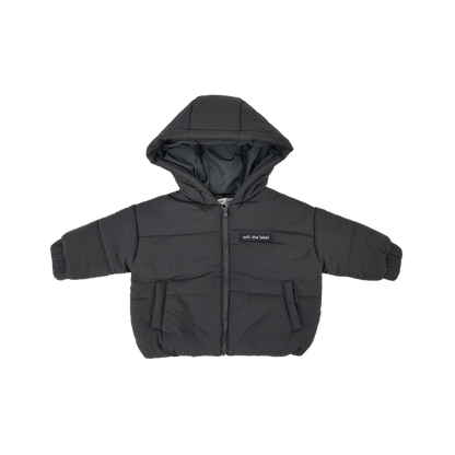 Kids Hooded Puffer Jacket - Charcoal | Soll